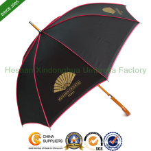 Brand Wooden Stick Umbrellas with Fiberglass Windproof Ribs (SU-0023WF)